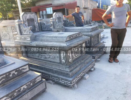 Mộ tam sơn đá xanh đen nguyên khối – Chuẩn Phong Thuỷ – PT270