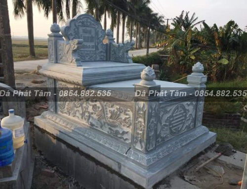 Mộ hậu bành đá tự nhiên khối chạm khắc hình tứ quý – Chuẩn Phong Thuỷ – PT262