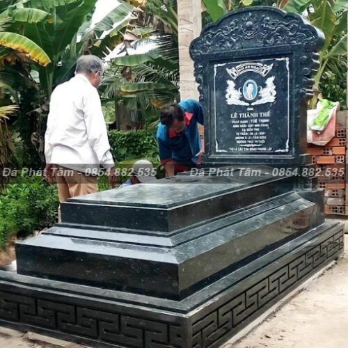 Mộ tam cấp đá xanh rêu  – Chuẩn Phong Thuỷ – PT431