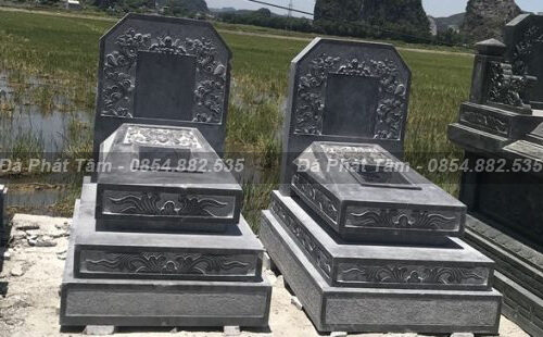 Mộ tam cấp đá xanh đen – Chuẩn Phong Thuỷ – PT293