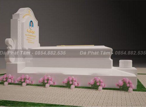 Mẫu mộ hậu bành đá trắng Italy – Chuẩn Phong Thuỷ – PT422