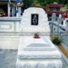 Mẫu mộ tam sơn đá trắng khối Nghệ An – Chuẩn Phong Thuỷ – PT419- Mo da trang DT MDTA03