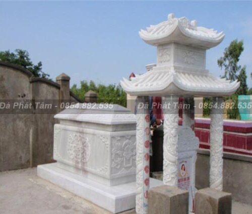 Mộ đá bành không ngai màu trắng – Chuẩn Phong Thuỷ – PT421