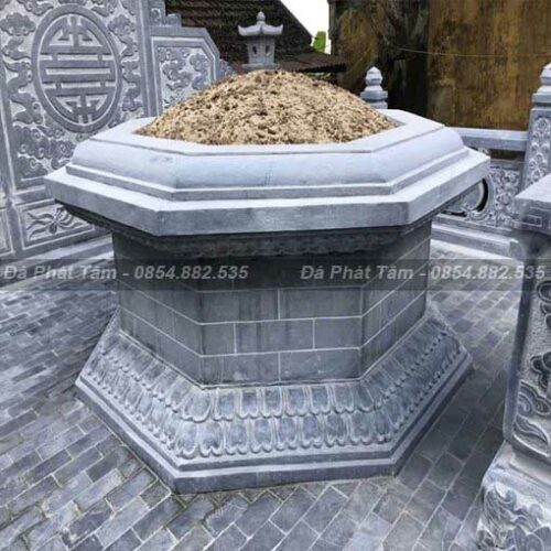 Mộ lục giác đá tự nhiên đơn giản hoa văn gạch xếp – Chuẩn Phong Thuỷ – PT297