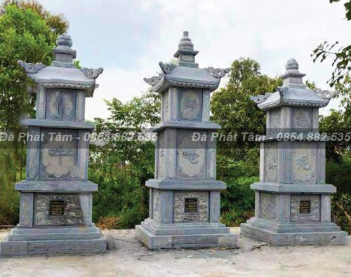 Mộ tháp đá xanh nguyên khối kiến trúc Tây Tạng – Chuẩn Phong Thuỷ – PT310