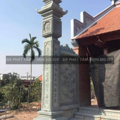 Cột đồng trụ đá xanh rêu cho nhà thờ họ – Chuẩn Phong Thuỷ – PT467