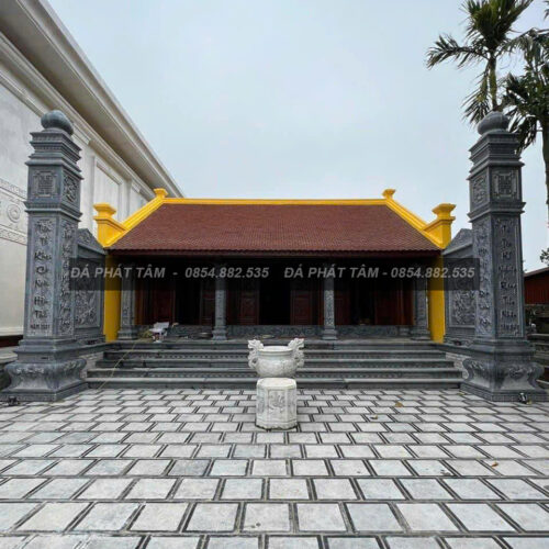Cột đồng trụ đá xanh đen cho nhà thờ họ – Chuẩn Phong Thuỷ – PT468