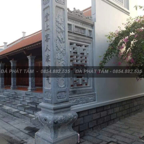 Cột đồng trụ đá xanh rêu cho nhà thờ họ – Chuẩn Phong Thuỷ – PT470