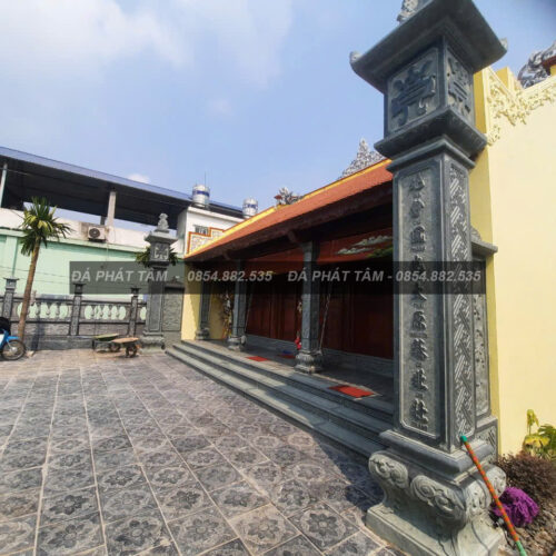 Cột đồng trụ đá xanh rêu cho nhà thờ họ – Chuẩn Phong Thuỷ – PT471