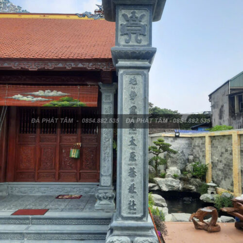 Cột đồng trụ đá xanh rêu cho nhà thờ họ – Chuẩn Phong Thuỷ – PT472
