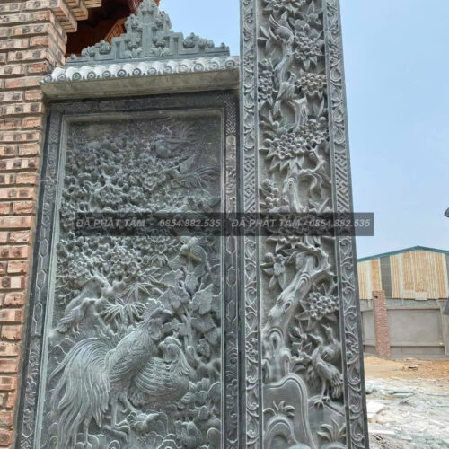 Cột đồng trụ đá xanh rêu cho nhà thờ họ – Chuẩn Phong Thuỷ – PT460
