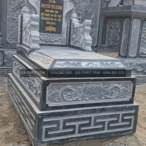 Mộ tam cấp đá xanh đen – Chuẩn Phong Thuỷ – PT441