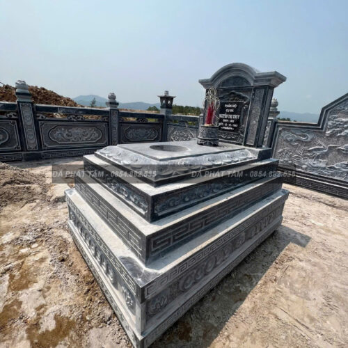 Mộ tam cấp đá xanh đen – Chuẩn Phong Thuỷ – PT438