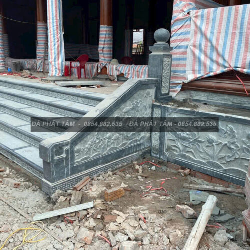 Bậc đá liền khối xanh rêu cao cấp – Chuẩn Phong Thuỷ – PT494